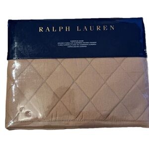 Ralph Lauren Cromwell Modern Equestrian European Sham Quilted 26x26 NEW